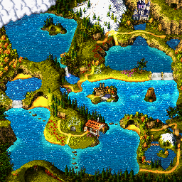 Thumbnail for a map of World (Animated) for the SNES game Donkey Kong Country 3: Dixie Kong's Double Trouble.
