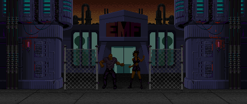 Thumbnail for a map of Fusion Plant Exterior for the SNES game Double Dragon V: The Shadow Falls.