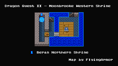 Thumbnail for a map of Dragon Quest II Moonbrooke Western Shrine for the SNES game Dragon Quest I & II.
