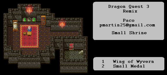 Thumbnail for a map of Small Shrine for the SNES game Dragon Quest III.