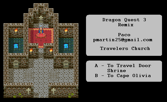 Thumbnail for a map of Travelers' Church for the SNES game Dragon Quest III.