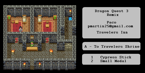 Thumbnail for a map of Travelers' Inn for the SNES game Dragon Quest III.