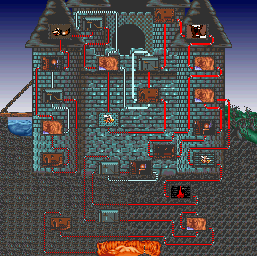 Thumbnail for a map of Dragon's Lair (In-Game Map) for the SNES game Dragon's Lair.