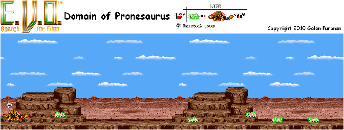Thumbnail for a map of Age Of Dinosaurs Domain Of Pronesaurus for the SNES game E.V.O.: Search For Eden.