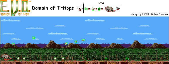 Thumbnail for a map of Age Of Dinosaurs Domain Of Tritops for the SNES game E.V.O.: Search For Eden.