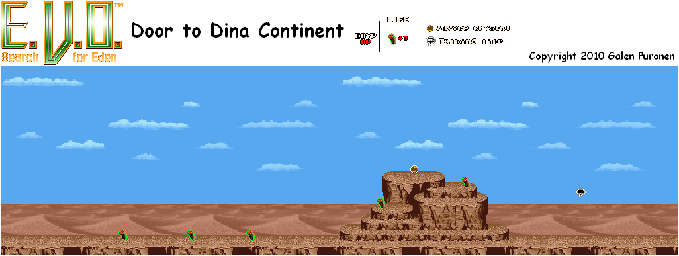 Thumbnail for a map of Age Of Dinosaurs Door To Dina Continent for the SNES game E.V.O.: Search For Eden.