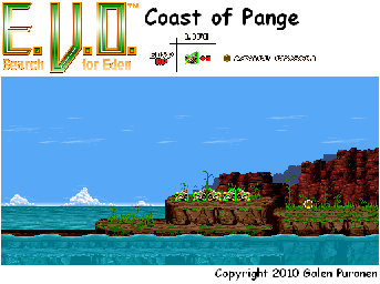 Thumbnail for a map of Early Creatures Of Land Coast Of Pange for the SNES game E.V.O.: Search For Eden.