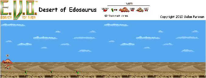 Thumbnail for a map of Early Creatures Of Land Desert Of Edosaurus for the SNES game E.V.O.: Search For Eden.
