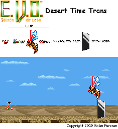 Thumbnail for a map of Early Creatures Of Land Desert Time Trans for the SNES game E.V.O.: Search For Eden.