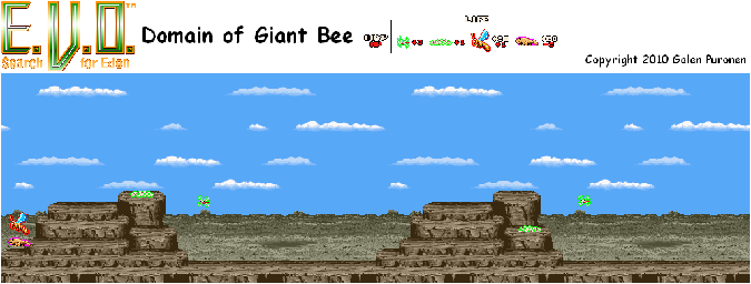 Thumbnail for a map of Early Creatures Of Land Domain Of Giant Bee for the SNES game E.V.O.: Search For Eden.