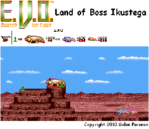 Thumbnail for a map of Early Creatures Of Land Land Of Boss Ikustega for the SNES game E.V.O.: Search For Eden.