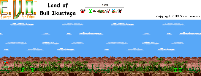 Thumbnail for a map of Early Creatures Of Land Land Of Bull Ikustega for the SNES game E.V.O.: Search For Eden.