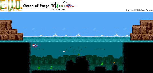 Thumbnail for a map of Early Creatures Of Land Ocean Of Pange for the SNES game E.V.O.: Search For Eden.