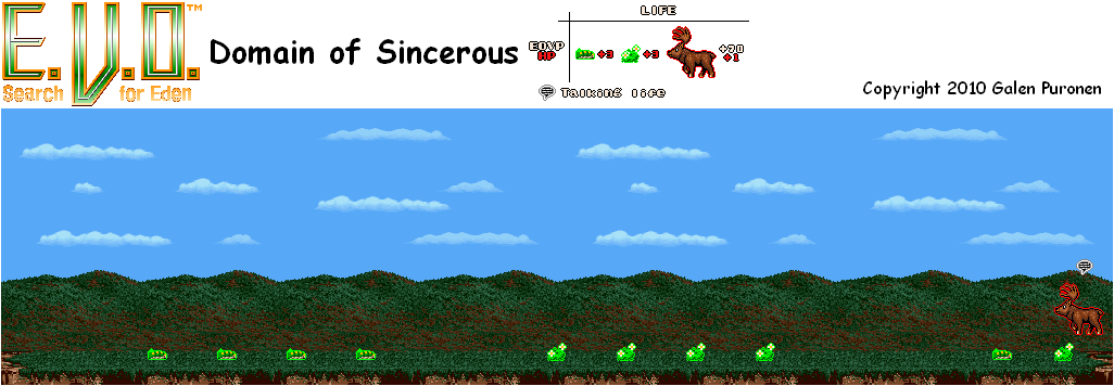 Thumbnail for a map of Early Man Domain Of Sincerous for the SNES game E.V.O.: Search For Eden.