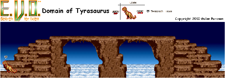 Thumbnail for a map of Early Man Domain Of Tyrasaurus for the SNES game E.V.O.: Search For Eden.