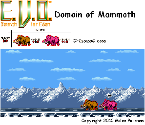 Thumbnail for a map of Ice Age Domain Of Mammoth for the SNES game E.V.O.: Search For Eden.