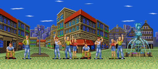 Thumbnail for a map of The Happy Park Round 1 (Animated) for the SNES game Fatal Fury.