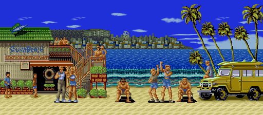 Thumbnail for a map of Sound Beach Round 1 (Animated) for the SNES game Fatal Fury.