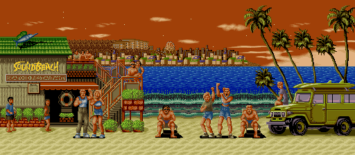 Thumbnail for a map of Sound Beach Round 2 (Animated) for the SNES game Fatal Fury.