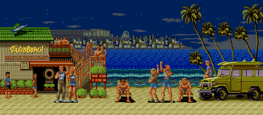 Thumbnail for a map of Sound Beach Round 3 (Animated) for the SNES game Fatal Fury.