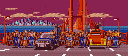 Thumbnail for a map of South Town Village Round 2 (Animated) for the SNES game Fatal Fury.