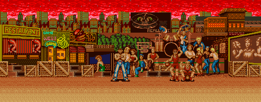 Thumbnail for a map of The West Subway Round 2 (Animated) for the SNES game Fatal Fury.