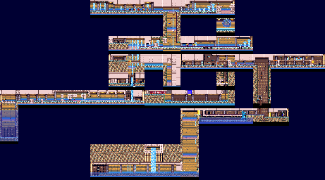 Thumbnail for a map of Karakuri Onsen Front for the SNES game Ganbare Goemon 3: Shishijyuurokubei no Karakuri Manji Katame.