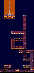 Thumbnail for a map of Karakuri Tower Front for the SNES game Ganbare Goemon 3: Shishijyuurokubei no Karakuri Manji Katame.