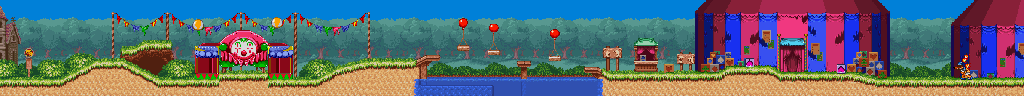 Thumbnail for a map of Stage 1: The Haunted Circus Area 1 for the SNES game The Great Circus Mystery: Starring Mickey & Minnie.