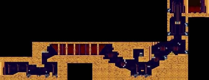 Thumbnail for a map of Stage 6: The Baron's Castle Area 3 for the SNES game The Great Circus Mystery: Starring Mickey & Minnie.