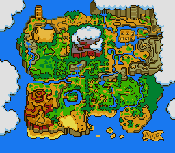 Thumbnail for a map of World (In-Game Map) for the SNES game Gunple: Gunman's Proof.