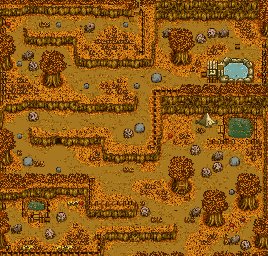 Thumbnail for a map of Mountain (Fall) (Clear) for the SNES game Harvest Moon.