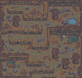 Thumbnail for a map of Mountain (Fall) (Rain) for the SNES game Harvest Moon.