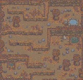 Thumbnail for a map of Mountain (Fall) (Snow) for the SNES game Harvest Moon.
