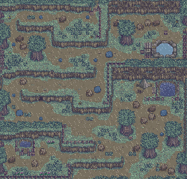Thumbnail for a map of Mountain (Spring) (Rain) for the SNES game Harvest Moon.