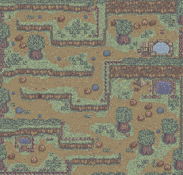 Thumbnail for a map of Mountain (Spring) (Snow) for the SNES game Harvest Moon.