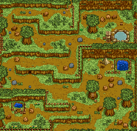 Thumbnail for a map of Mountain (Summer) (Clear) for the SNES game Harvest Moon.
