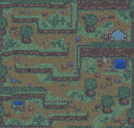 Thumbnail for a map of Mountain (Summer) (Rain) for the SNES game Harvest Moon.