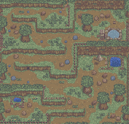 Thumbnail for a map of Mountain (Summer) (Snow) for the SNES game Harvest Moon.