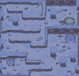 Thumbnail for a map of Mountain (Winter) (Rain) for the SNES game Harvest Moon.