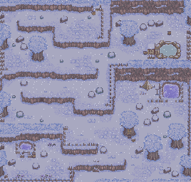 Thumbnail for a map of Mountain (Winter) (Snow) for the SNES game Harvest Moon.
