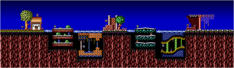 Thumbnail for a map of Lost Dimension (In-Game Map) for the SNES game Jim Power: The Lost Dimension In 3D.