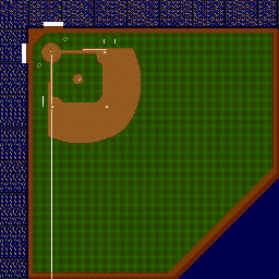Thumbnail for a map of Ballpark Arlington for the SNES game Ken Griffey Jr's Winning Run.