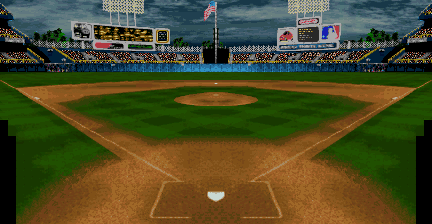 Thumbnail for a map of Oakland Coliseum Bat (Night) for the SNES game Ken Griffey Jr's Winning Run.