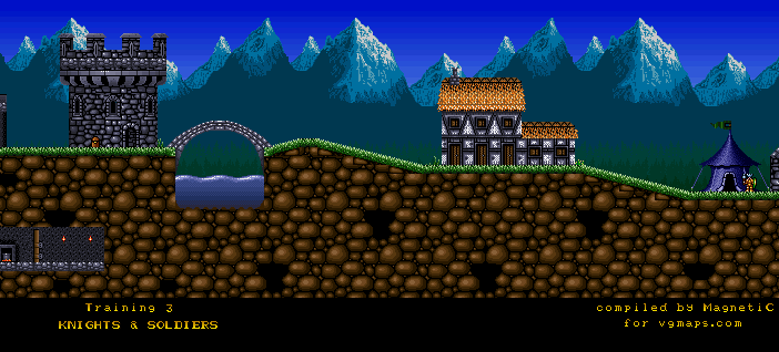 Thumbnail for a map of Training 3: Knights & Soldiers for the SNES game King Arthur's World.