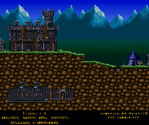 Thumbnail for a map of Training 8: Archers, Barrel Men, Knights, Soldiers & Engineers for the SNES game King Arthur's World.
