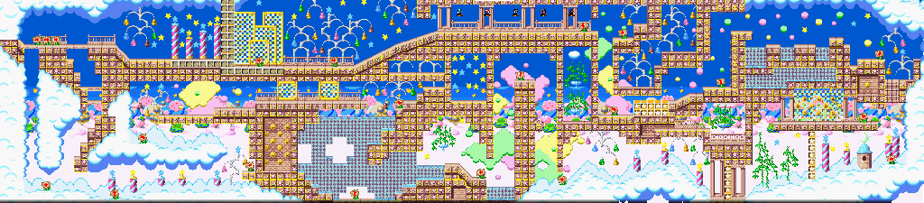 Thumbnail for a map of Gourmet Race Course 3 for the SNES game Kirby: Super Star.