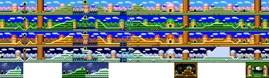 Thumbnail for a map of Milky Way Wishes Floria for the SNES game Kirby: Super Star.