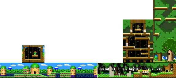 Thumbnail for a map of Spring Breeze Stage 1: Green Greens for the SNES game Kirby: Super Star.