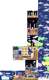 Thumbnail for a map of Spring Breeze Stage 3: Bubbly Clouds for the SNES game Kirby: Super Star.